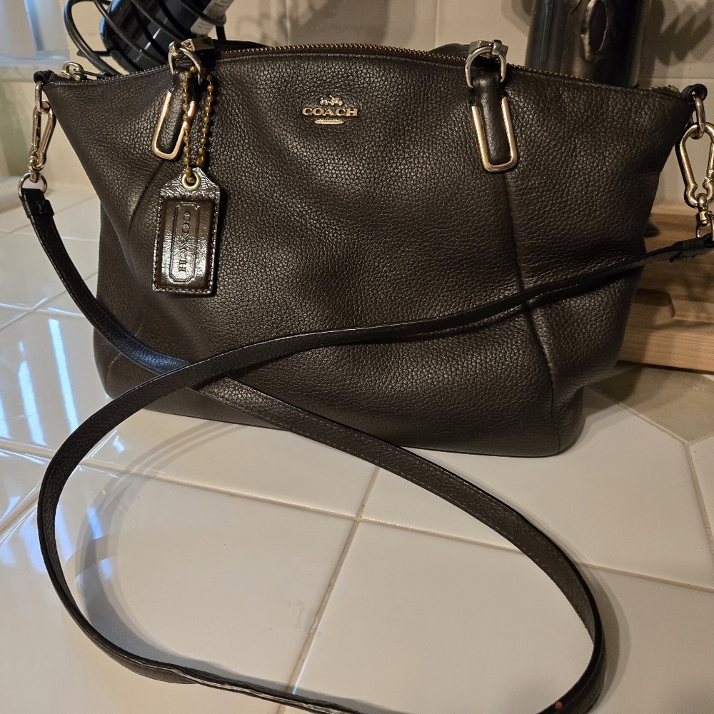 Coach Dark Brown Leather Shoulder Bag